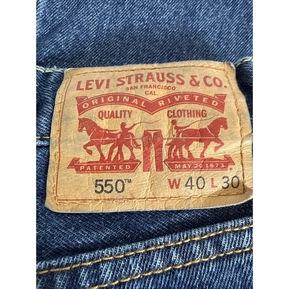 LEVI'S 550 MEN'S BLUE JEANS SIZE 40x30 STRAIGHT RELAXED   (G)